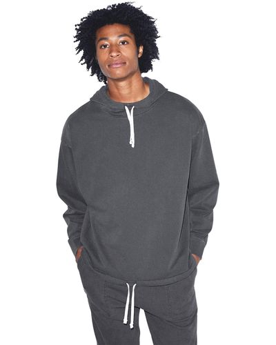 American Apparel French Terry Long Sleeve Drawstring Hoodie - Gray