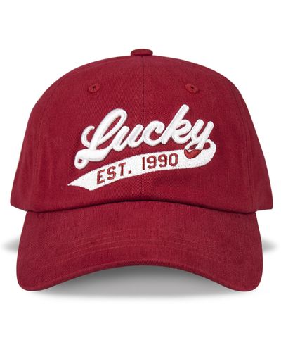 Lucky Brand Cotton Baseball Cap With Adjustable Straps For And - Red