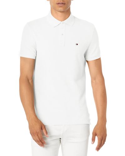 Tommy Hilfiger S Short Sleeve Cotton Pique In Regular Fit Polo Shirt - White