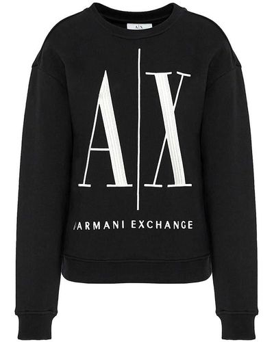Armani Exchange | Womens Icon Logo Pullover Swetshirt - Black