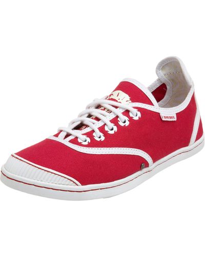 DIESEL Tilt Lace Up Sneaker,rose/white,6 M Us - Red