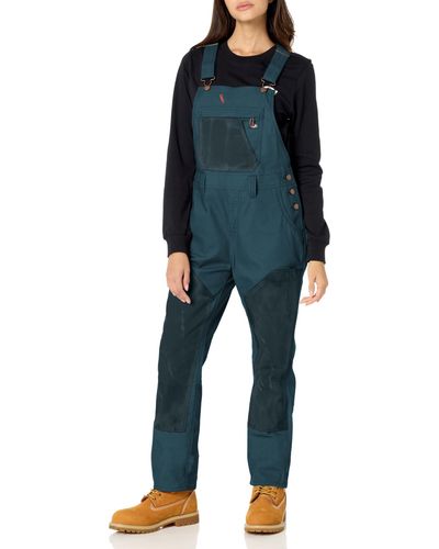 Dickies 's Relaxed Fit Waxed Canvas Bib Overalls - Blue