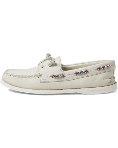 Sperry Top-Sider Authentic Original 2-eye Beaded Off-white 9 M