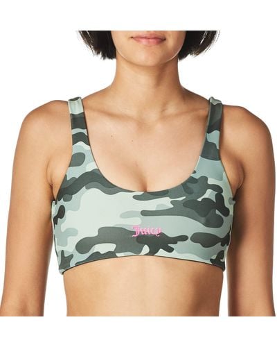 Juicy Couture Green Sports Bra With Rhinestones And Padded Size Medium 🌹
