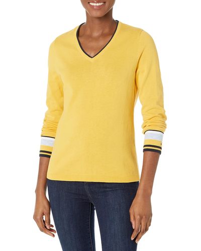 Tommy Hilfiger Fit V-neck Sweater - Yellow