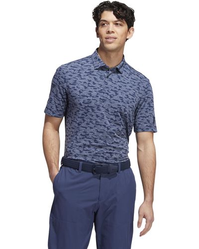 adidas Go-to Camo Print Golf Polo Shirt - Blue