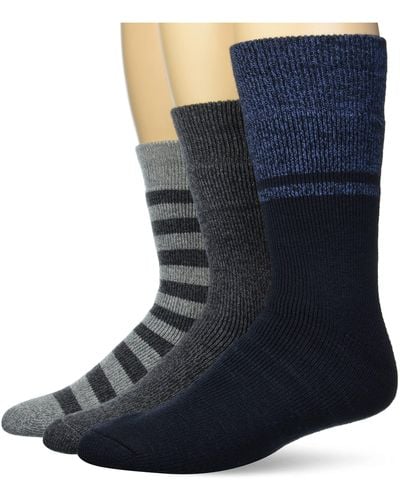 Amazon Essentials Full Terry Brushed Lounge Socks - Blue