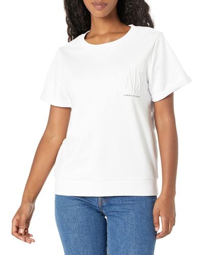 Emporio Armani A | X Armani Exchange Short Sleeve Logo Sweatshirt - White