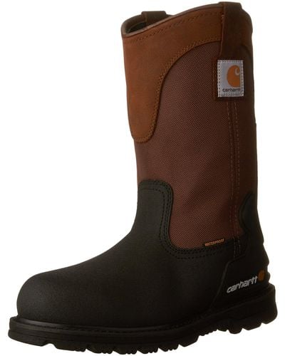 Carhartt Csa 11-inch Wtrprf Insulated Work Wellington Steel Safety Toe Cmr1899 Industrial Boot - Brown