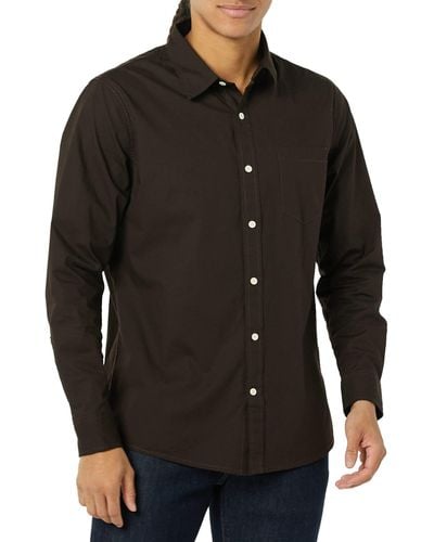 Goodthreads Standard-fit Long-sleeved Stretch Poplin Shirt - Black