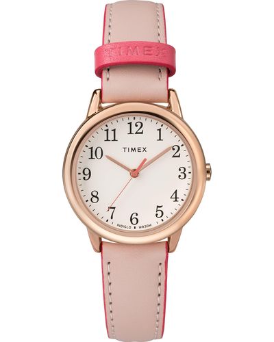 Timex Tone Case Cream Dial With Bright Pink Leather
