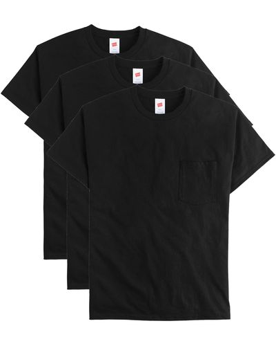 Hanes Essentials Short-sleeve Pocket T-shirt Pack - Black
