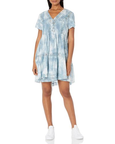 Lucky Brand Womens Lace Tiered Dress - Blue