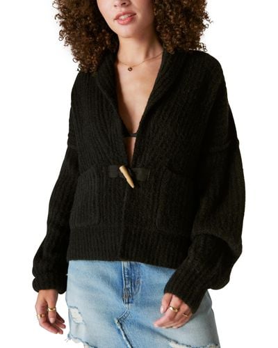 Lucky Brand Toggle Front Cardigan - Black
