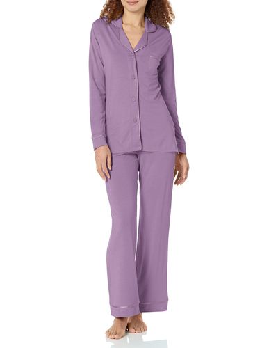 Cosabella Plus Size Bella Long Sleeve Top & Pant Pajama Set - Purple