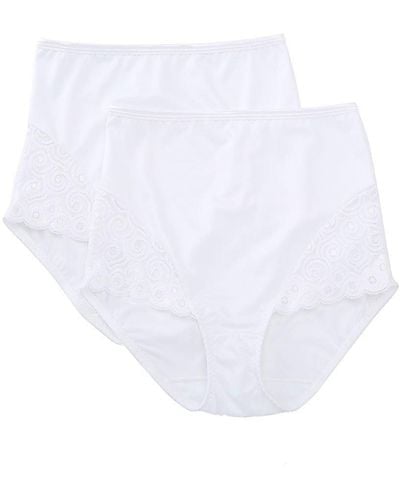 Bali Womens Firm Control With Lace Dfx054 2-pack Shapewear Briefs - White