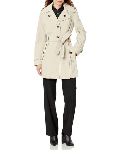 London Fog Double Collar Trench Coat - Natural