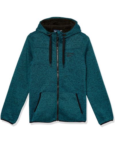 Reebok Sherpa Lined Sweater Fleece Jacket - Green