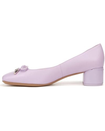 Franco Sarto S Natalia Square Toe Block Heel Pumps With Bow Lilac Purple Leather 8 M