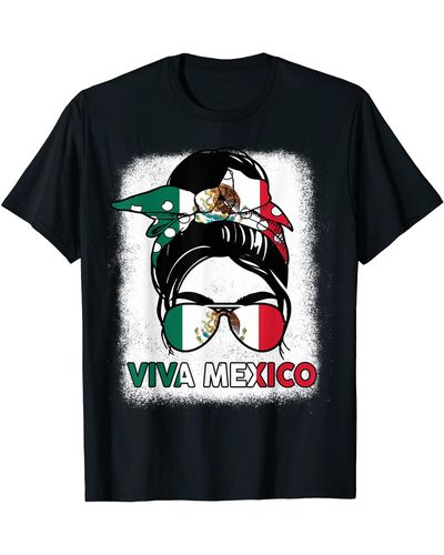 Caterpillar Viva Mexico Shirt Independence Day Mexican Flag Pride T-shirt - Black