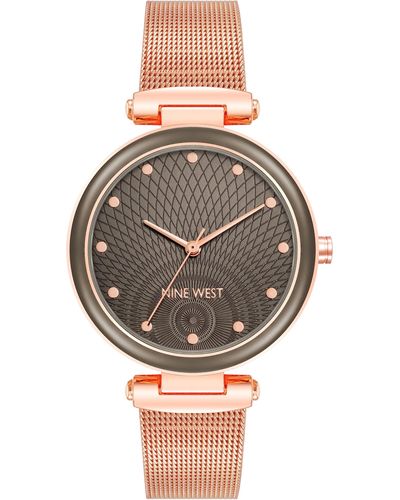 Nine West Mesh Bracelet Watch - Gray
