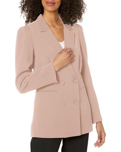 BCBGMAXAZRIA Relaxed Double Breasted Blazer - Natural