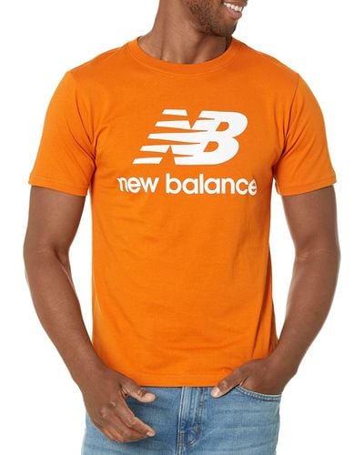New Balance Essentials Stacked Logo Tee - Orange