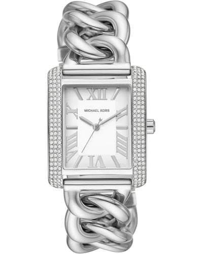 Michael Kors Emery Silver Stainless Steel Chain Bracelet Watch - Metallic