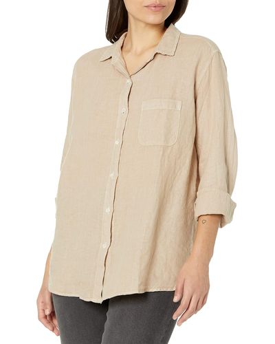Velvet By Graham & Spencer Velvet By Jenny Graham Mulholland Woven Linen Button Up Shirt - Natural