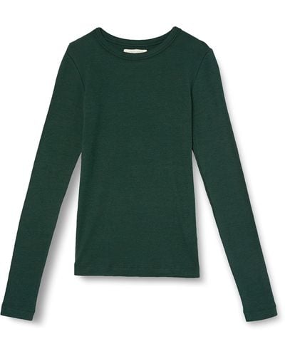 Velvet By Graham & Spencer Womens Jenny Graham Camino Modal Rib Long Sleeve T Shirt T-shirt - Green