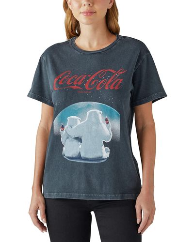Lucky Brand Polar Bear Coca Cola Boyfriend Tee - Blue