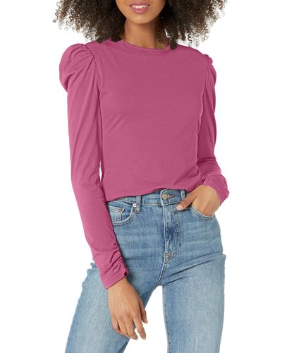 Rebecca Taylor Womens Ruched Long Sleeve Knit Top T Shirt - Multicolor