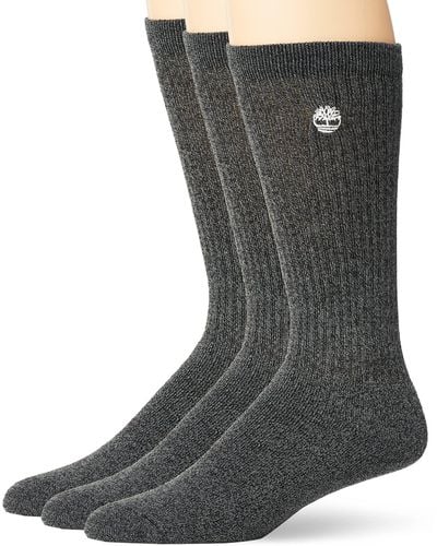 Timberland 3-pack Ribbed Full Comfort Boot Socks - Gray