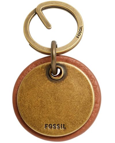 Fossil Leather Key Fob - Metallic