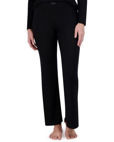 Steve Madden Ribbed Flare-leg Sleep Pants - Black