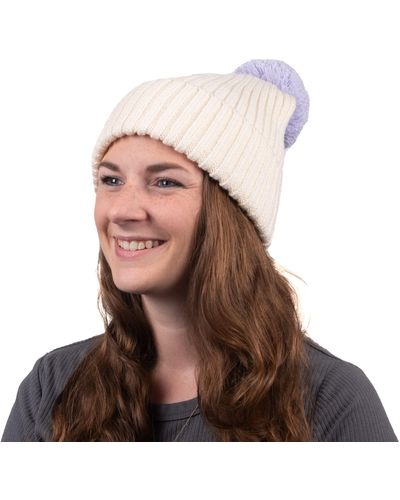 Isotoner Water Repellent Cold Weather Soft Cozy Knit Hat With Yarn Pom - Brown