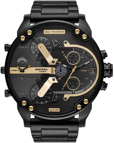 DIESEL Analog Quartz Watch With Leather Strap Dz7313 - Black