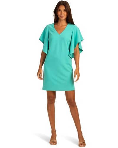 Trina Turk V Neck Cocktail Dress - Blue