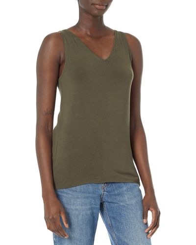 Daily Ritual Jersey Standard-fit V-neck Scoopback Tank Top - Green