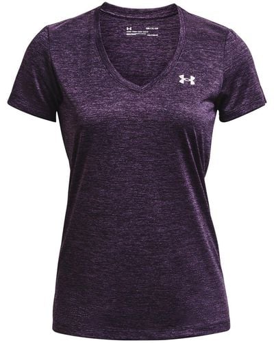 Under Armour Tech V-neck Twist Short Sleeve T-shirt - Purple