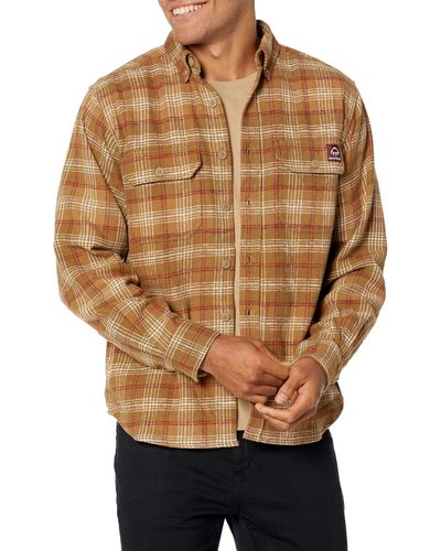 Wolverine Big & Tall Glacier Heavyweight Flannel Shirt - Brown
