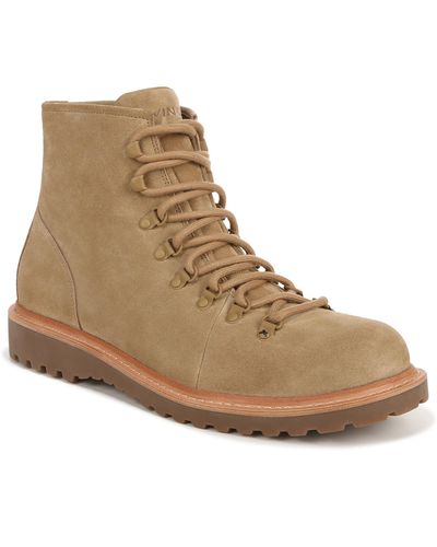 Vince S Safi Lace Up Boots Camel Beige Suede 7 M - Brown