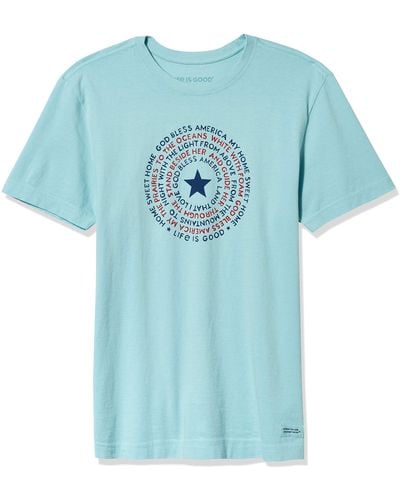 Life Is Good. S Crusher America Graphic T-shirt - Blue