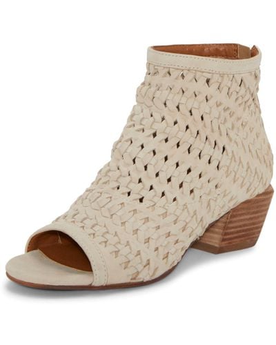 Lucky Brand Mofira Woven Peep Toe Bootie Ankle Boot - Natural