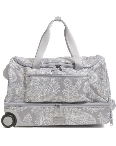Vera Bradley Recycled Ripstop Foldable Rolling Duffle Bag - Gray
