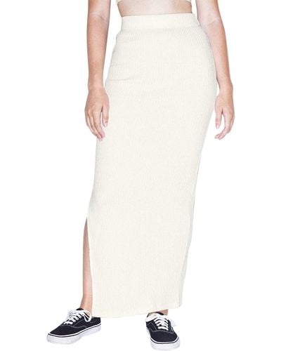 American Apparel Thick Rib Maxi Skirt - White