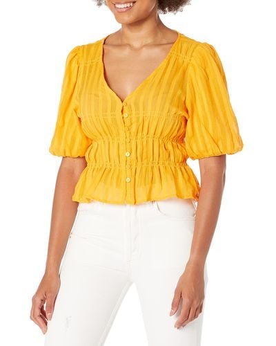 BB Dakota By Steve Madden Mens Summer Ting Top Shirt - Yellow