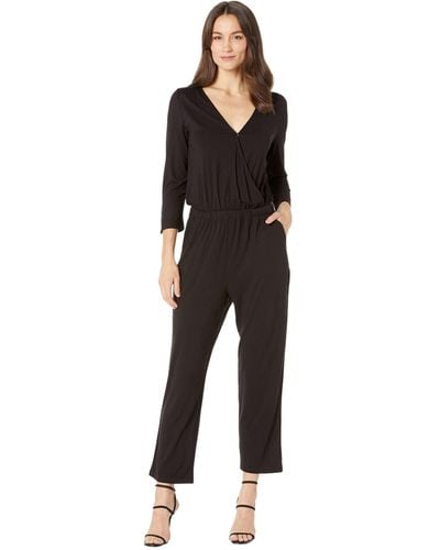 Tommy Hilfiger Womens Adaptive Solid Jumpsuit With Pull Up Loops Casual Dress - Black