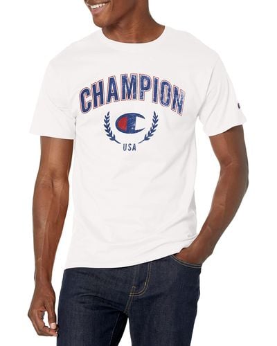 Champion , Classic Graphic, Soft And Comfortable T-shirts For - White
