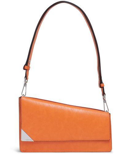 Calvin Klein Basalt Flap Demi Shoulder Bag - Orange